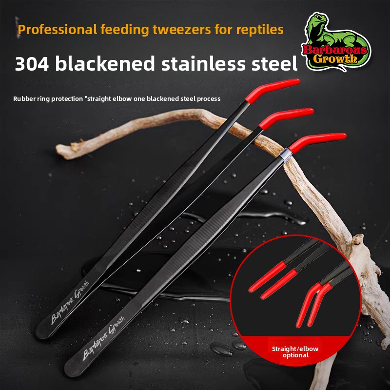 Feeding Tong Stainless - BarbarousGrowth Reptielvoertang en afvalreiniger - Roestvrijstalen